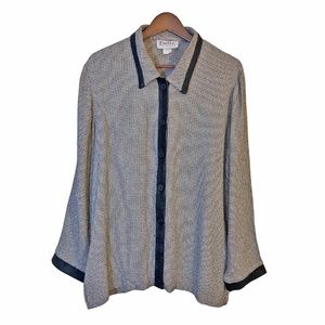 Evette Black White Vintage 90s Shirt Size L